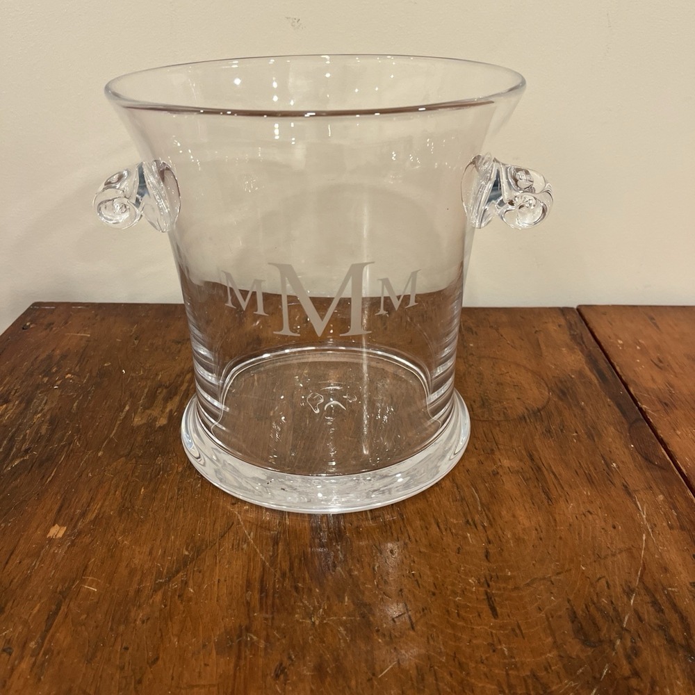 Simon Pearce Norwich Large Ice Bucket 9 x 9 x 8 1/4" $240 retail Monogrammed MMM